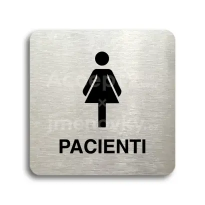 Piktogram "pacienti III" - stříbrná tabulka - černý tisk bez rámečku