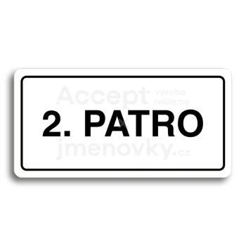 Piktogram "2. PATRO" - bílá tabulka - černý tisk