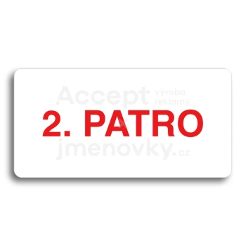 Piktogram "2. PATRO" - bílá tabulka - barevný tisk bez rámečku