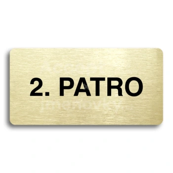 Piktogram "2. PATRO" - zlatá tabulka - černý tisk bez rámečku