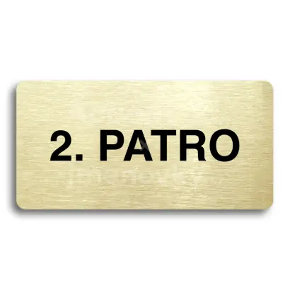 Piktogram "2. PATRO" - zlatá tabulka - černý tisk bez rámečku