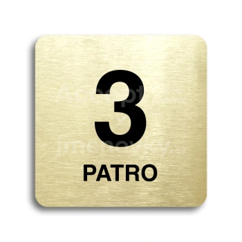 Piktogram "patro III" - zlatá tabulka - černý tisk bez rámečku