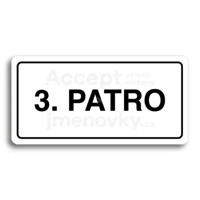 Piktogram "3. PATRO" - bílá tabulka - černý tisk