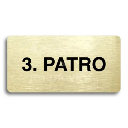Piktogram "3. PATRO" - zlatá tabulka - černý tisk bez rámečku