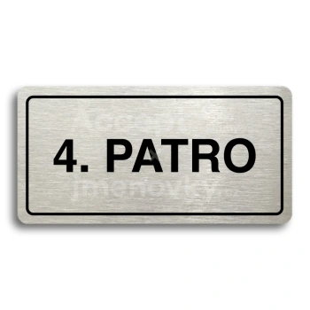 Piktogram "4. PATRO" - stříbrná tabulka - černý tisk