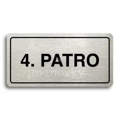 Piktogram "4. PATRO" - stříbrná tabulka - černý tisk