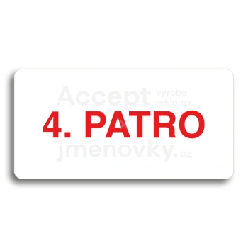 Piktogram "4. PATRO" - bílá tabulka - barevný tisk bez rámečku