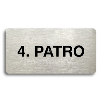 Piktogram "4. PATRO" - stříbrná tabulka - černý tisk bez rámečku