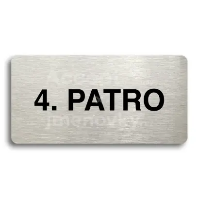 Piktogram "4. PATRO" - stříbrná tabulka - černý tisk bez rámečku