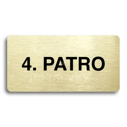 Piktogram "4. PATRO" - zlatá tabulka - černý tisk bez rámečku