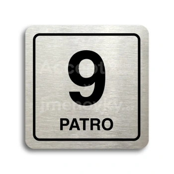 Piktogram "patro IX" - stříbrná tabulka - černý tisk