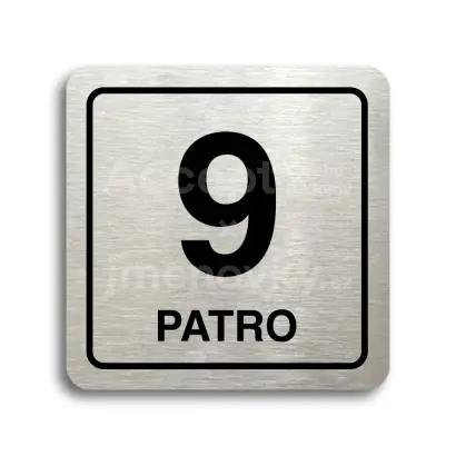 Piktogram "patro IX" - stříbrná tabulka - černý tisk