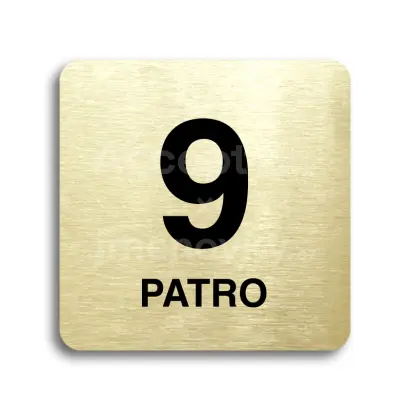Piktogram "patro IX" - zlatá tabulka - černý tisk bez rámečku