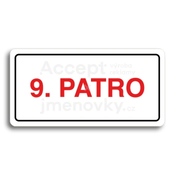 Piktogram "9. PATRO" - bílá tabulka - barevný tisk