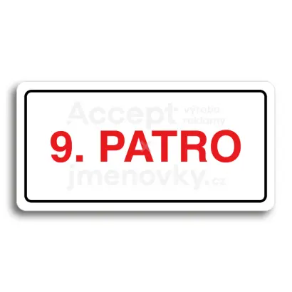 Piktogram "9. PATRO" - bílá tabulka - barevný tisk