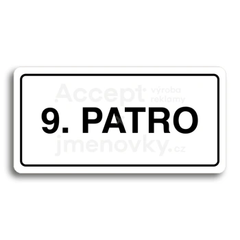 Piktogram "9. PATRO" - bílá tabulka - černý tisk
