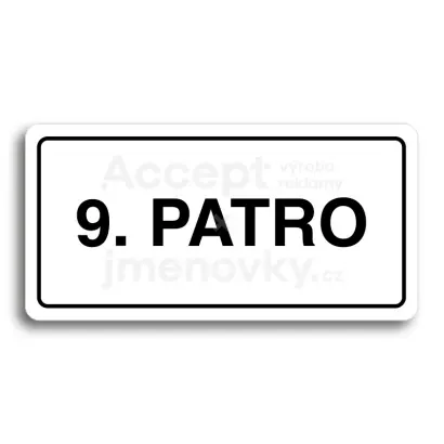 Piktogram "9. PATRO" - bílá tabulka - černý tisk