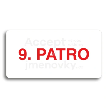 Piktogram "9. PATRO" - bílá tabulka - barevný tisk bez rámečku