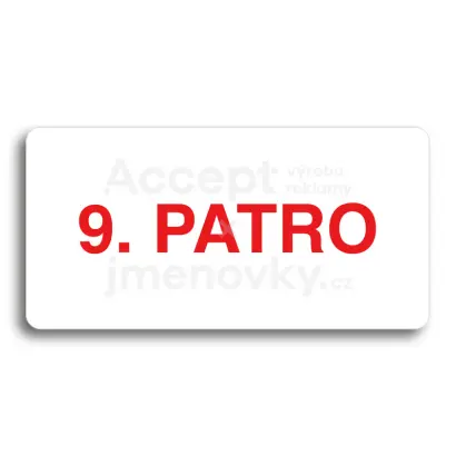 Piktogram "9. PATRO" - bílá tabulka - barevný tisk bez rámečku