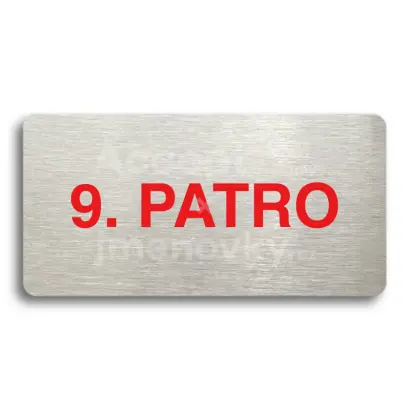 Piktogram "9. PATRO" - stříbrná tabulka - barevný tisk bez rámečku