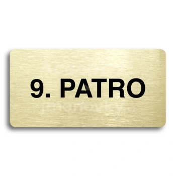 Piktogram "9. PATRO" - zlatá tabulka - černý tisk bez rámečku