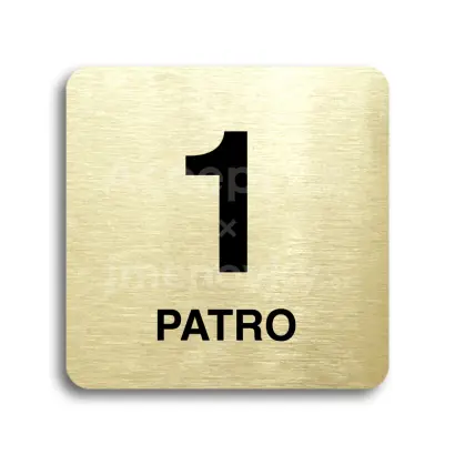 Piktogram "patro" - zlatá tabulka - černý tisk bez rámečku