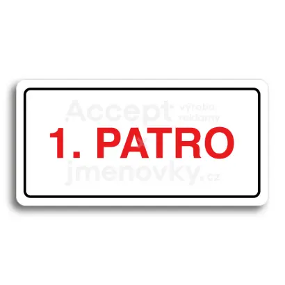 Piktogram "1. PATRO" - bílá tabulka - barevný tisk