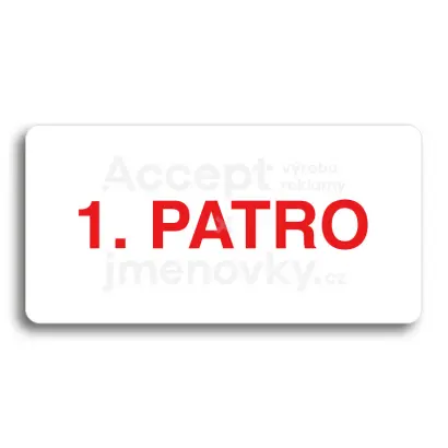 Piktogram "1. PATRO" - bílá tabulka - barevný tisk bez rámečku