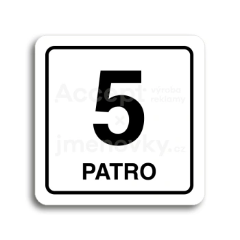 Piktogram "patro V" - bílá tabulka - černý tisk