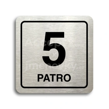 Piktogram "patro V" - stříbrná tabulka - černý tisk