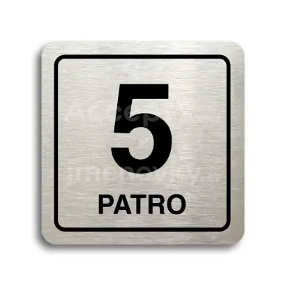 Piktogram "patro V" - stříbrná tabulka - černý tisk