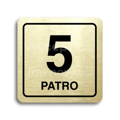 Piktogram "patro V" - zlatá tabulka - černý tisk