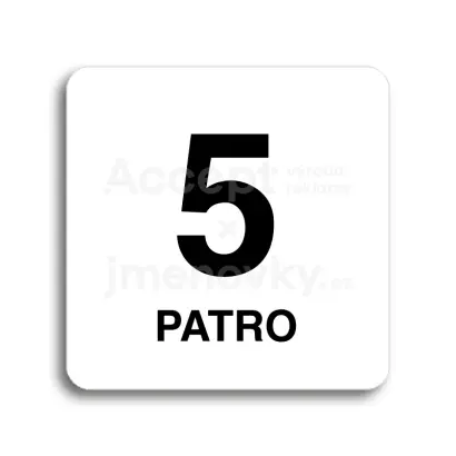 Piktogram "patro V" - bílá tabulka - černý tisk bez rámečku