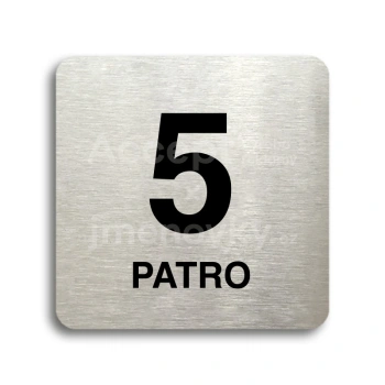 Piktogram "patro V" - stříbrná tabulka - černý tisk bez rámečku