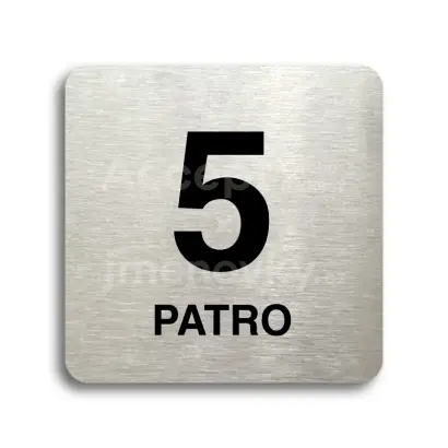 Piktogram "patro V" - stříbrná tabulka - černý tisk bez rámečku