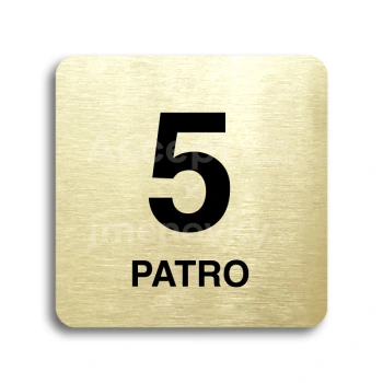 Piktogram "patro V" - zlatá tabulka - černý tisk bez rámečku