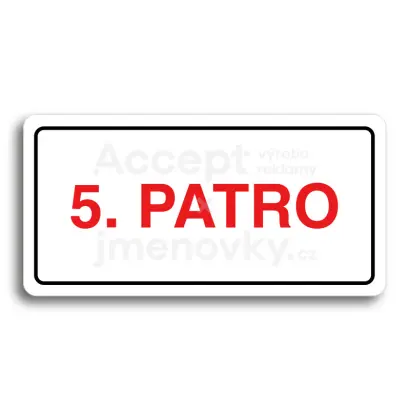 Piktogram "5. PATRO" - bílá tabulka - barevný tisk