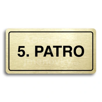 Piktogram "5. PATRO" - zlatá tabulka - černý tisk