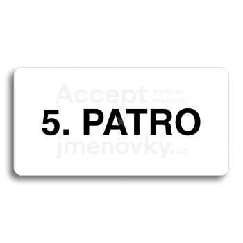 Piktogram "5. PATRO" - bílá tabulka - černý tisk bez rámečku
