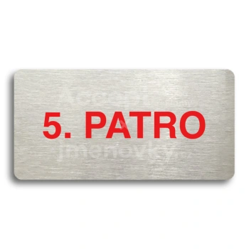 Piktogram "5. PATRO" - stříbrná tabulka - barevný tisk bez rámečku