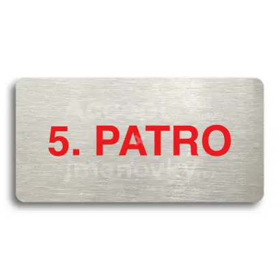 Piktogram "5. PATRO" - stříbrná tabulka - barevný tisk bez rámečku