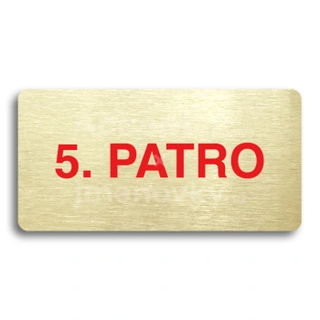 Piktogram "5. PATRO" - zlatá tabulka - barevný tisk bez rámečku
