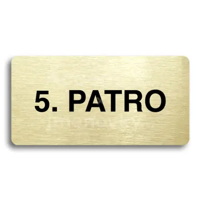 Piktogram "5. PATRO" - zlatá tabulka - černý tisk bez rámečku