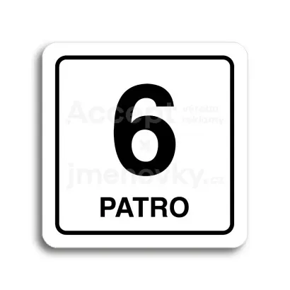 Piktogram "patro VI" - bílá tabulka - černý tisk