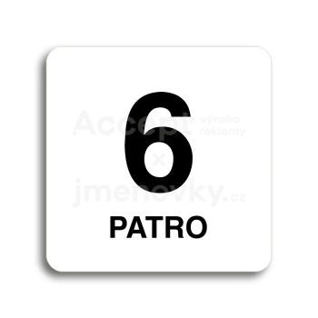 Piktogram "patro VI" - bílá tabulka - černý tisk bez rámečku