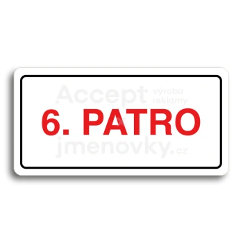 Piktogram "6. PATRO" - bílá tabulka - barevný tisk