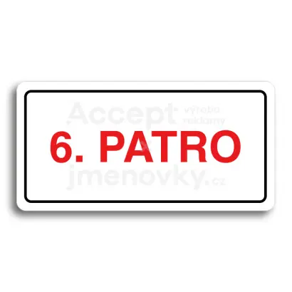 Piktogram "6. PATRO" - bílá tabulka - barevný tisk