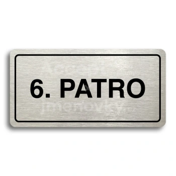 Piktogram "6. PATRO" - stříbrná tabulka - černý tisk