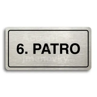 Piktogram "6. PATRO" - stříbrná tabulka - černý tisk