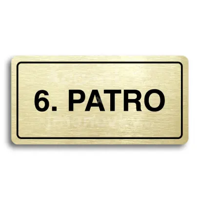 Piktogram "6. PATRO" - zlatá tabulka - černý tisk